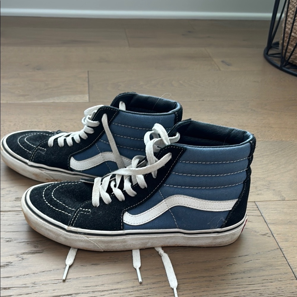 Vans Blue and Black High-Top Sneakers